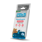 Монопротеинови хипоалергенни лакомства за кучета от дребни породи Vet Life Dog Dental Treat Hypoallergenic and Potatoes Mini със свинско и картофи 60 гр